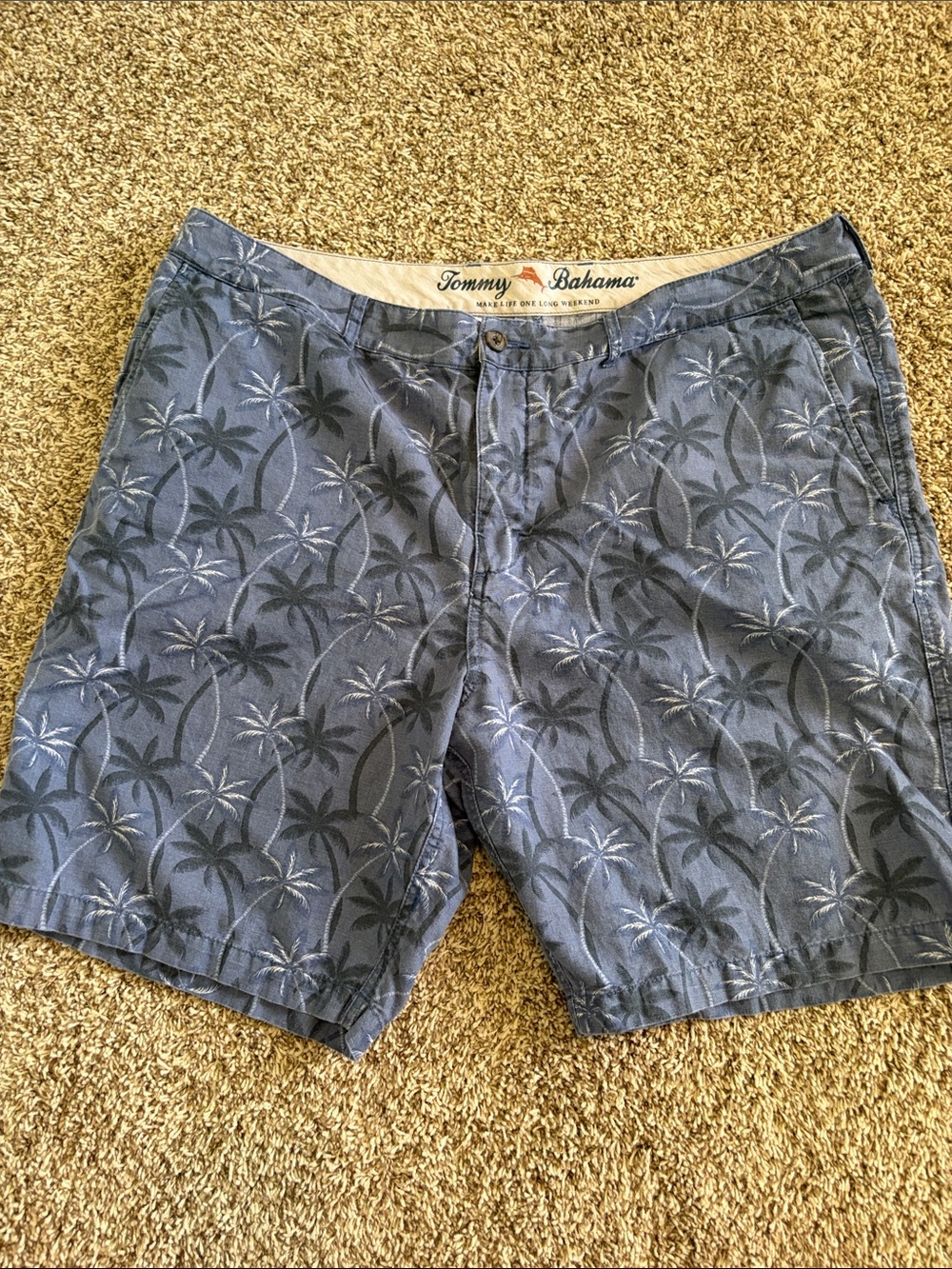 Tommy Bahama Navy Palm-Print Board Shorts